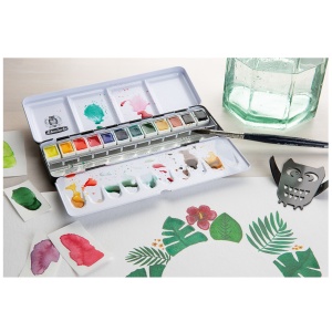 Acuarele fine set 12 x 1/2 in cutie de metal Akademie Schmincke 75412