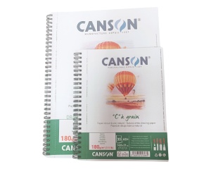 Bloc de Desen Canson C a grain cu Spira 180g/mp cu spirala pe latura lunga