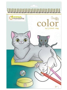 Carte de colorat Graffy Color Avenue Mandarine - Animale domestice, 24 file, spira GY105C