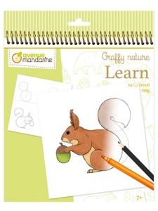 Carte de colorat Graffy Learn Avenue Mandarine - Animale din padure, 24 file, spira GY150C