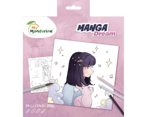 Carte de colorat manga Dream pentru copii 12 file 250g Mandarine GY179C