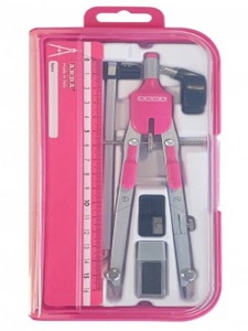 Compas geometrie 6 piese, cutie plastic Smart Box - culori fluorescente Arda CO2FLU