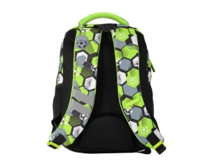 Ghiozdan Football Starpak, 25 x 38 x 18 cm, negru cu verde, cod 550863