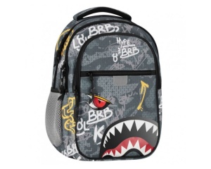 Ghiozdan Shark Starpak, cu 4 compartimente, dimensiune 40 cm, culoare gri, cod 576248