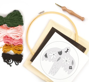 Kit de broderie, model line art pasare, Graine Creative 420224