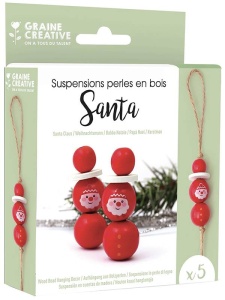 Kit creativ model Figurine Mos Craciun din Bile de Lemn Graine Creative 100874