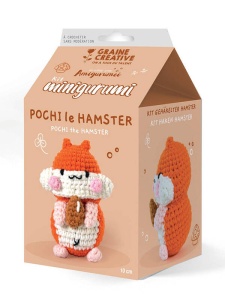 Kit pentru crosetat Minigurumi Hamster Graine Creative, 100 mm, cod 420225