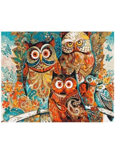 Kit pictura pe numere Magic Owls 8849
