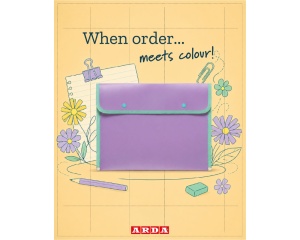 Mapa de plastic A4 cu 2 butoane, culori pastel Arda 0273KCP