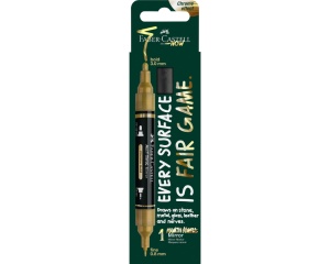 Marker acrilic cu efect metalizat, auriu 250, varf dublu 0,83 mm, Multimark, Faber-Castell