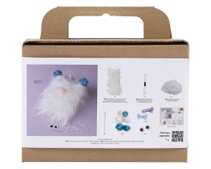 Mini kit de cusut model Monstru de culoare alba, Creativ Company, cod 977678