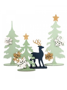 Pansa de lemn cu 9 figurine pentru decorat 101212