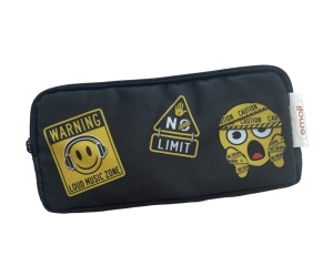 Penar etui dreptunghiular Emoji, negru, 3 fermoare, EJPE2520-1, Pigna