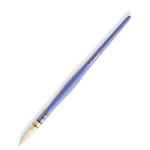 Pensula DaVinci Pretty Lili din Fibre Sintetice Albe cu Maner Mov 493/2