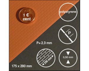 Placa decorativa tip tigla acoperis 2.3mm maro 1:50 26.00142.1 Schulcz
