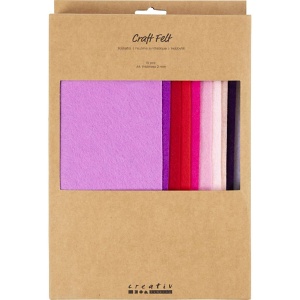 Set 10 coli fetru A4, 2 mm, Purple Pink, 45526