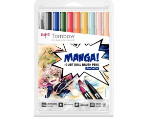 Set 10 markere Dual Brush, Manga Shonen, Tombow, TB-ABT-10C-MANGA1