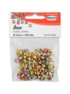 Set 100 ocheti metalici colorati 5mm Meyco 66896