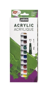 Set 11x10ml Culori Acrilice Pop Art + 15ml White 669700 Pebeo