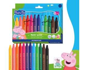 Set 12 carioci jumbo Staedtler Noris Junior Peppa, varf gros rezistent la presiune, ST-329-C12-L1