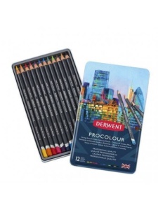 Set 12 creioane colorate Procolour Derwent 2302505