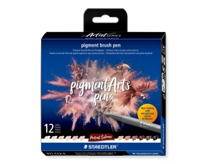 Set 12 linere Pigment Brush cu varf tip pensula, nuante pentru portret, 371-C12-4, Staedtler