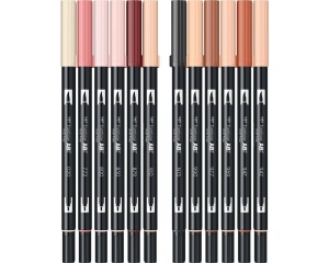 Set 12 markere Dual Brush in nuante pentru portret, Tombow, TB-ABT-12P-4