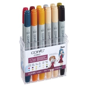 Set 12 markere, pe baza de alcool, reincarcabile, Ciao Manga Trendy Teens, 22075712, Copic