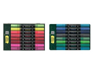 Set 16 markere acrilice Multimark cutie metalica Kicks Faber-Castell FC186016