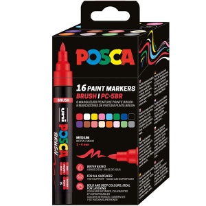 Set 16 Markere Uni Posca PC-5BR 1-4mm m1603