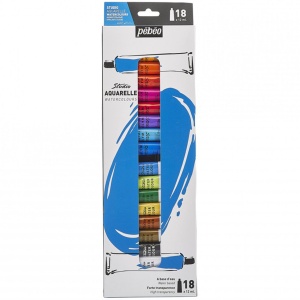 Set 18 x 12 ml acuarele, usor de diluat cu apa, Pebeo Studio Watercolour, 668910