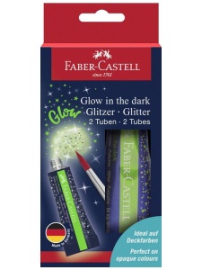 Set 2x12ml tuburi sclipici Fosforescent Faber-Castell FC125092