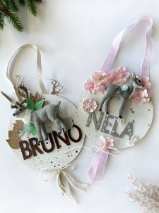 Set 3 ornamente lemn discuri 16,5cm Dp Craft dpdn-176