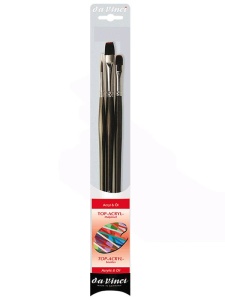 Set 3 pensule cu varf din fire sintetice Top-Acryl da Vinci 4221