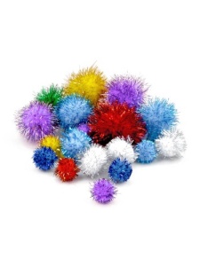 Set 30 pom-pom cu glitter Meyco 28560