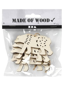 Set 4 ornamente din lemn, model Urs Polar Creativ Company 55320