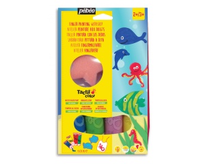 Set 4x20ml Guase Pentru Pictura cu Degetele Model Animale Marine Tacticolor 637801 Pebeo