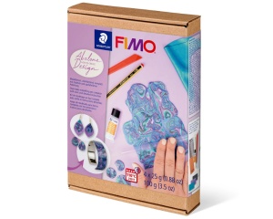 Set 4x25g fimo + accesorii pentru realizarea efectului sidefat irizat 8025 HTC4 Staedtler