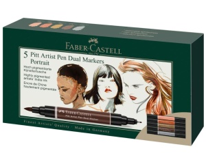 Set 5 Dual-markere Portret Pitt Artist Faber-Castell FC162009