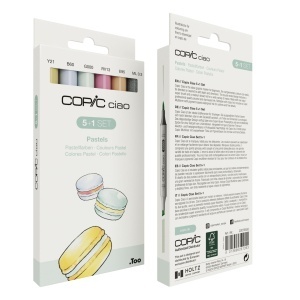 Set 5 markere cu cerneala pe baza de alcool + 1 Multiliner 0,3 mm, Copic Ciao Pastels, 22075555 - Img 3