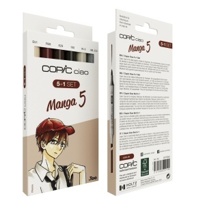Set 5 markere cu cerneala pe baza de alcool + 1 Multiliner 0,3 mm, Copic Ciao Manga 5, 22075562 - Img 5