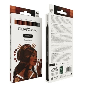 Set 5 markere cu cerneala pe baza de alcool + 1 Multiliner, Copic Ciao Portrait Earth Charm, 22075585 - Img 3