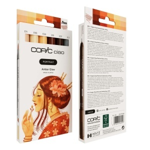 Set 5 markere cu cerneala pe baza de alcool + 1 Multiliner, Copic Ciao Portrait Amber Glow, 22075584 - Img 2