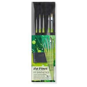 Set 5 Pensule Sintetice Fit Maner Verde+Penar Textil DaVinci 4069