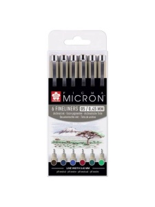 Set 6 finelinere Pigma Micron Earth Colors Sakura POXSDK056B