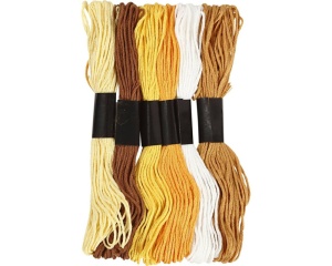 Set 6 fire de broderie, 1 mm, nuante aurii, 412700, Creativ Company