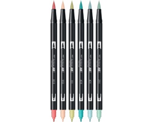 Set 6 markere Dual Brush, Candy Colours, Tombow, TB-ABT-6P-4