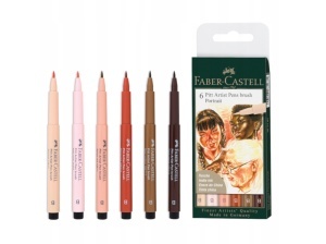 Set 6 Markere Pitt Artist Pen Brush Portret Faber Castell 167167 - Img 3