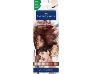 Set 6 markere solubile 2 capete portret goldfaber Faber-Castell 164523
