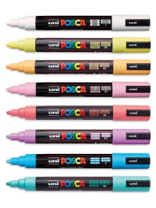 Set 8 markere PC-5M 1.8-2.5 mm culori pastel Uni Posca M1487
